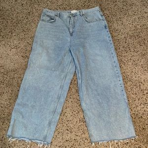 Topshop wide leg baggy cropped jeans Waist 36 length 26